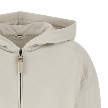 Brunello Cucinelli Beige Cotton Sweatshirt Brunello Cucinelli