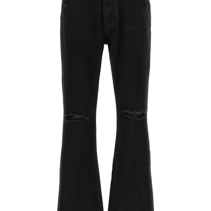 PURPLE Black Cotton Flared Jeans PURPLE