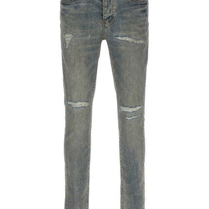PURPLE Blue Cotton Slim Fit Jeans PURPLE