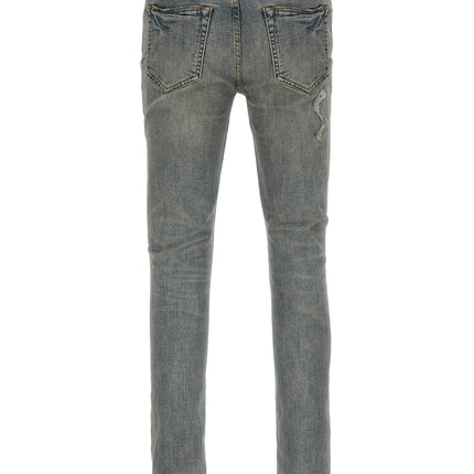 PURPLE Blue Cotton Slim Fit Jeans PURPLE