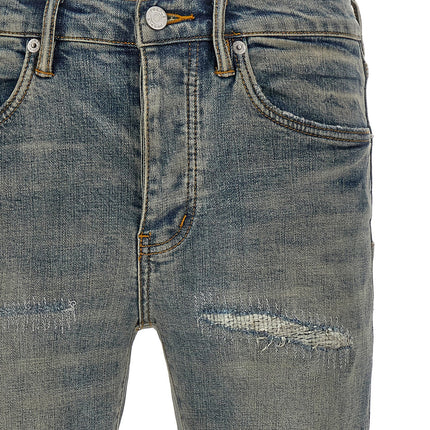 PURPLE Blue Cotton Slim Fit Jeans PURPLE