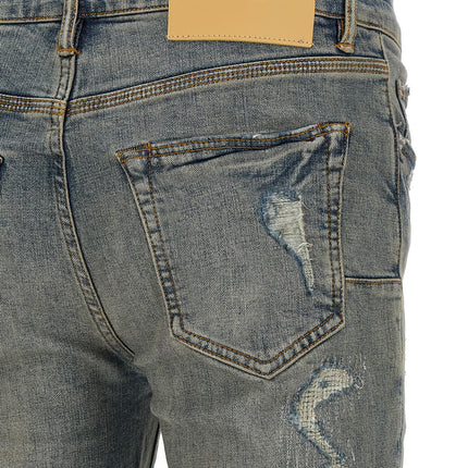 PURPLE Blue Cotton Slim Fit Jeans PURPLE