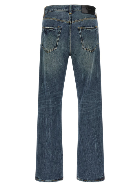 PURPLE Blue Cotton Straight-Leg Jeans PURPLE