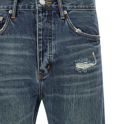 PURPLE Blue Cotton Straight-Leg Jeans PURPLE