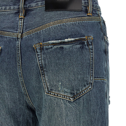 PURPLE Blue Cotton Straight-Leg Jeans PURPLE
