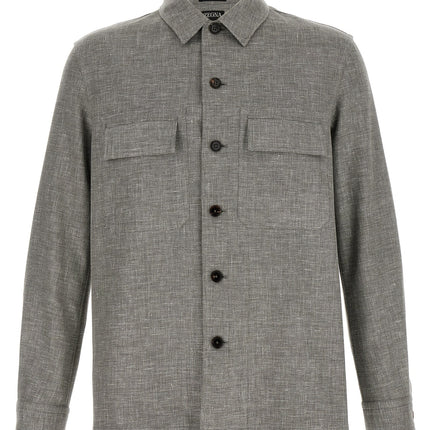ZEGNA Beige Linen Blouse ZEGNA