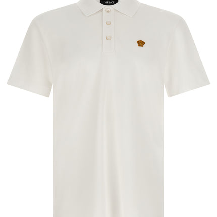 Versace White Cotton Polo Shirt Versace