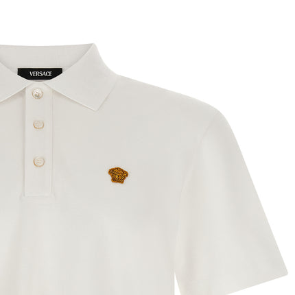 Versace White Cotton Polo Shirt Versace