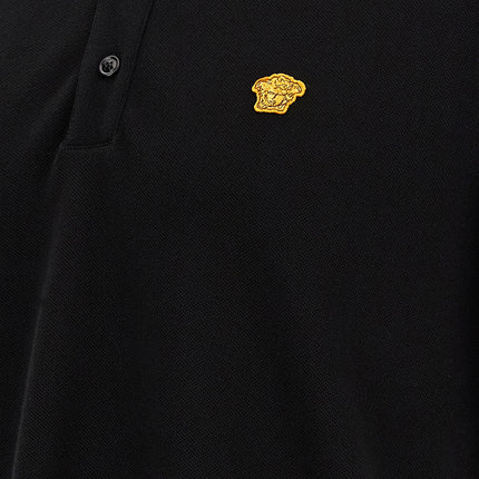 Versace Black Cotton Polo Shirt Versace