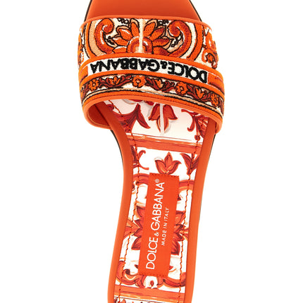 Dolce & Gabbana Orange Cotton Slides Dolce & Gabbana