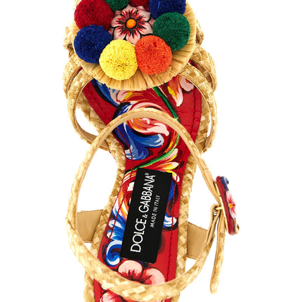 Dolce & Gabbana Multicolor Viscose Stiletto Heel Sandals