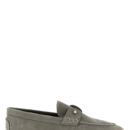 Christian Louboutin Gray Calfskin Slip-On Loafers Christian Louboutin