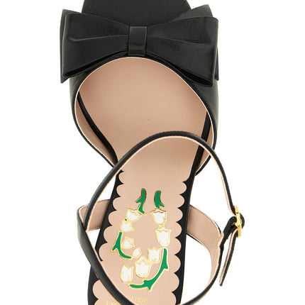 Valentino Garavani Black Calfskin Stiletto Heel Sandals Valentino Garavani