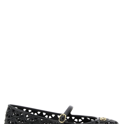 Valentino Garavani Black Polyvinyl Ballet Flats Valentino Garavani