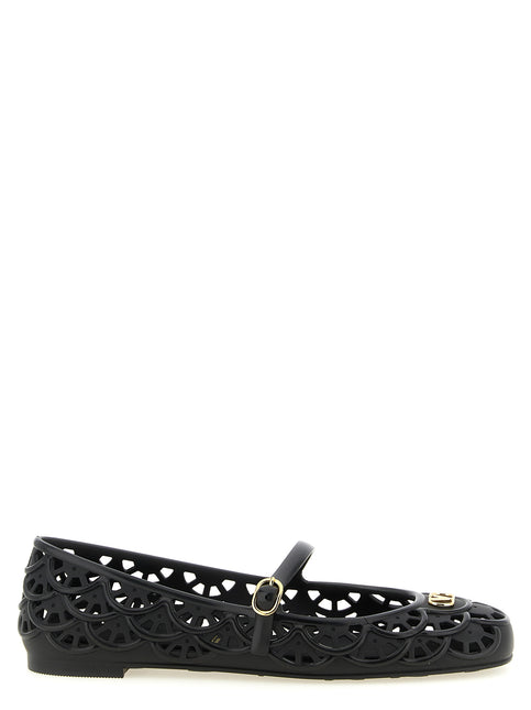 Valentino Garavani Black Polyvinyl Ballet Flats Valentino Garavani
