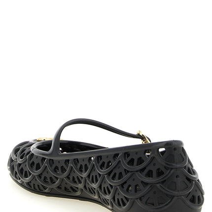 Valentino Garavani Black Polyvinyl Ballet Flats Valentino Garavani