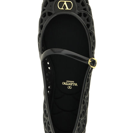 Valentino Garavani Black Polyvinyl Ballet Flats Valentino Garavani