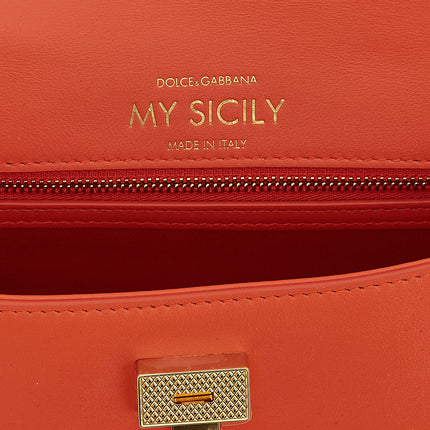 Dolce & Gabbana Orange Calfskin Handbag Dolce & Gabbana