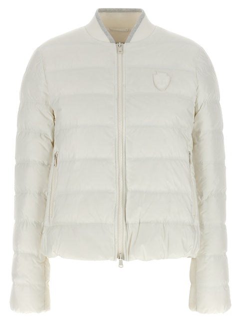 Brunello Cucinelli White Polyester Full-Length Jacket Brunello Cucinelli