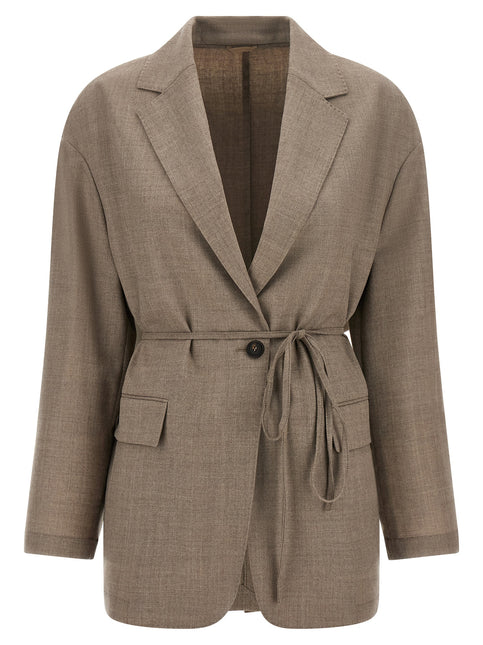 Brunello Cucinelli Beige Virgin Wool Blazer Brunello Cucinelli