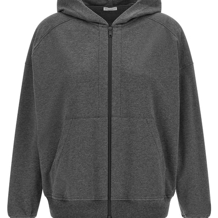 Brunello Cucinelli Gray Cotton Sweatshirt Brunello Cucinelli
