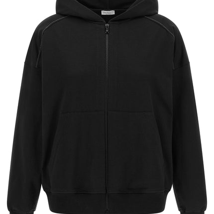 Brunello Cucinelli Black Cotton Sweatshirt Brunello Cucinelli