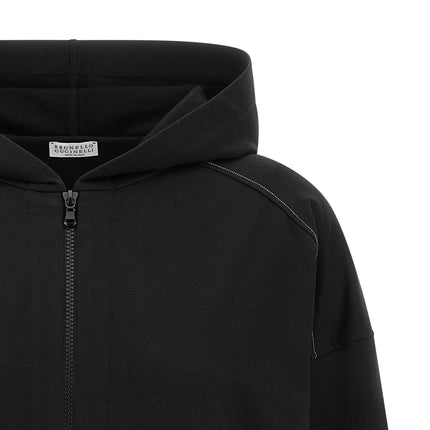 Brunello Cucinelli Black Cotton Sweatshirt Brunello Cucinelli