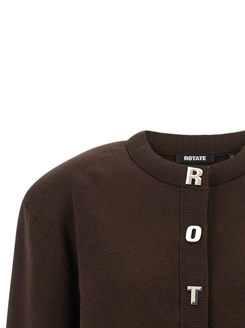 ROTATE BIRGER CHRISTENSEN Brown Organic Cotton Cardigan ROTATE BIRGER CHRISTENSEN