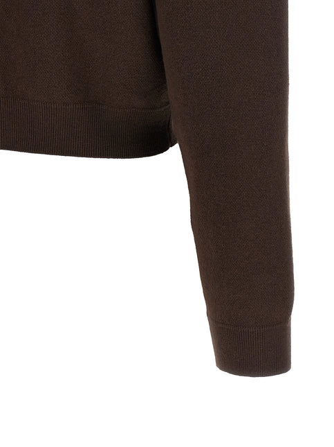 ROTATE BIRGER CHRISTENSEN Brown Organic Cotton Cardigan ROTATE BIRGER CHRISTENSEN