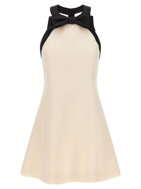 Valentino Garavani Bicolor Virgin Wool Short Dress Valentino Garavani
