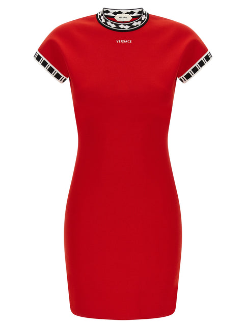 Versace Multicolor Cotton Short Dress Versace