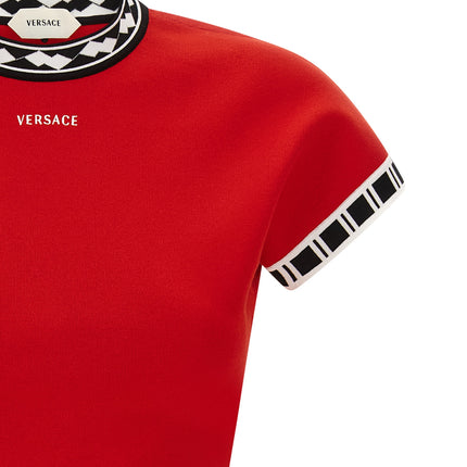 Versace Multicolor Cotton Short Dress Versace