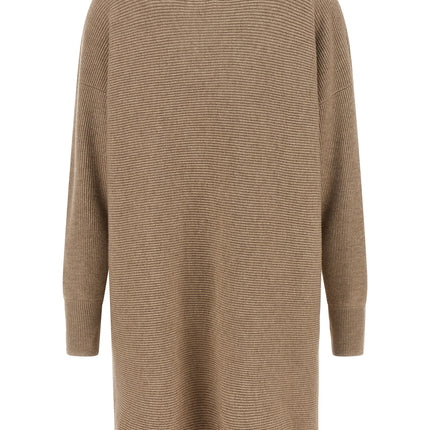 Brunello Cucinelli Beige Virgin Wool Short Dress Brunello Cucinelli