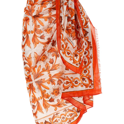 Dolce & Gabbana Orange Cotton Long Skirt