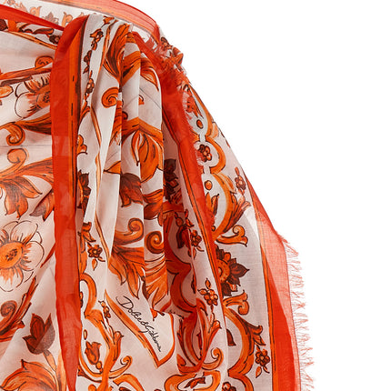 Dolce & Gabbana Orange Cotton Long Skirt
