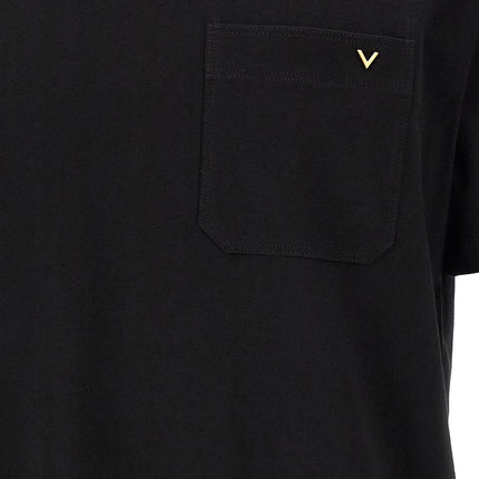 Valentino Garavani Black Cotton T-Shirt Valentino Garavani