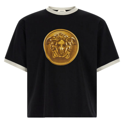 Versace Black Cotton T-Shirt Versace
