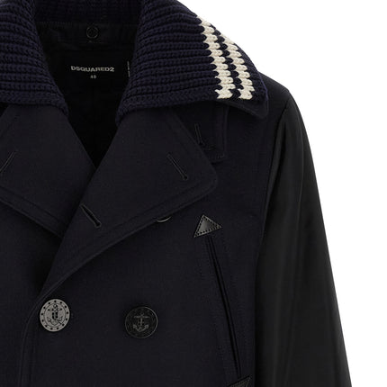 Dsquared² Blue Wool Coat Dsquared²