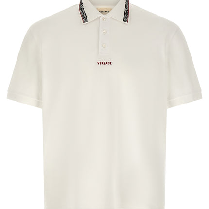 Versace White Cotton Polo Shirt Versace