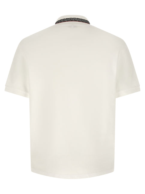 Versace White Cotton Polo Shirt Versace