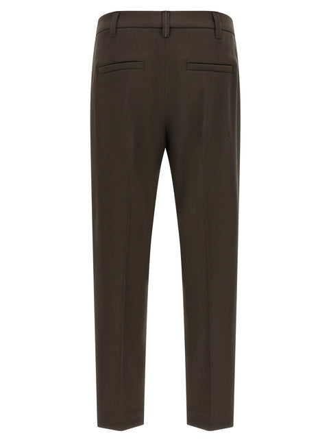 Brunello Cucinelli Brown Virgin Wool Dress Pants Brunello Cucinelli