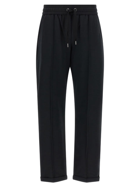 Brunello Cucinelli Black Cotton Joggers (Workout Pants) Brunello Cucinelli