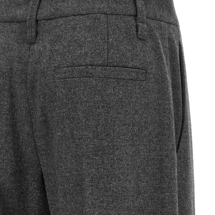 Brunello Cucinelli Gray Virgin Wool Casual Pants Brunello Cucinelli