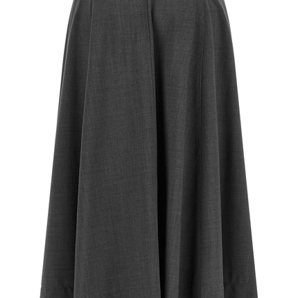 Brunello Cucinelli Gray Virgin Wool Midi Skirt Brunello Cucinelli