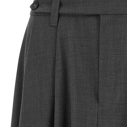 Brunello Cucinelli Gray Virgin Wool Midi Skirt Brunello Cucinelli