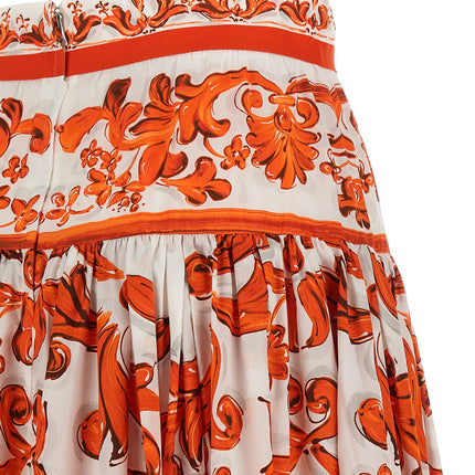 Dolce & Gabbana Orange Cotton Mini Skirt Dolce & Gabbana