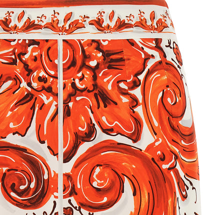 Dolce & Gabbana Orange Silk Midi Skirt Dolce & Gabbana