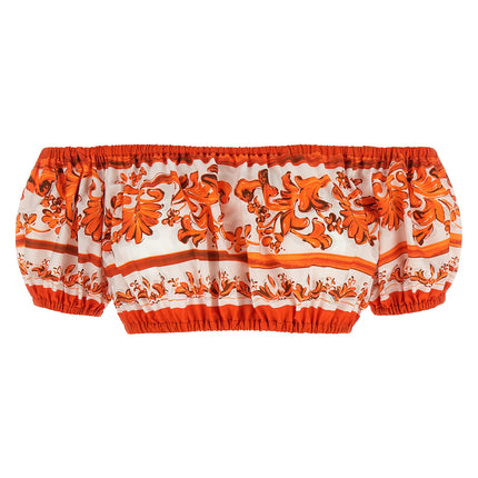 Dolce & Gabbana Orange Cotton Blouse Dolce & Gabbana