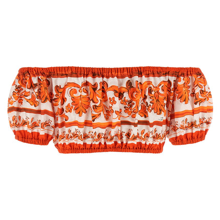 Dolce & Gabbana Orange Cotton Blouse Dolce & Gabbana