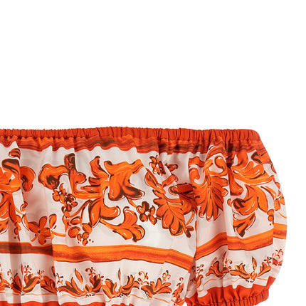 Dolce & Gabbana Orange Cotton Blouse Dolce & Gabbana
